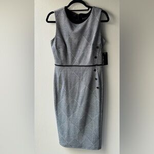 Elegant Black and White Checkered Dress